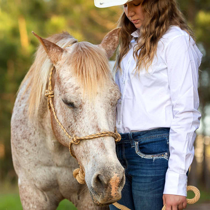 Poly Braided Rope Horse Halter with Lead - Jeffers - Horse Supplies > Horse Tack > Horse Halters