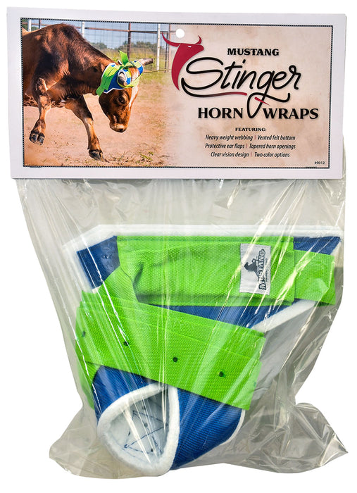 Mustang Stinger Horn Wrap - Blue/Lime  