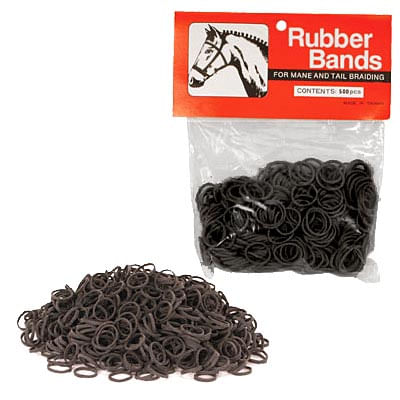 Rubber Braiding Bands for Horse Mane & Tail Braiding (pack of 500) - Dark Brown  