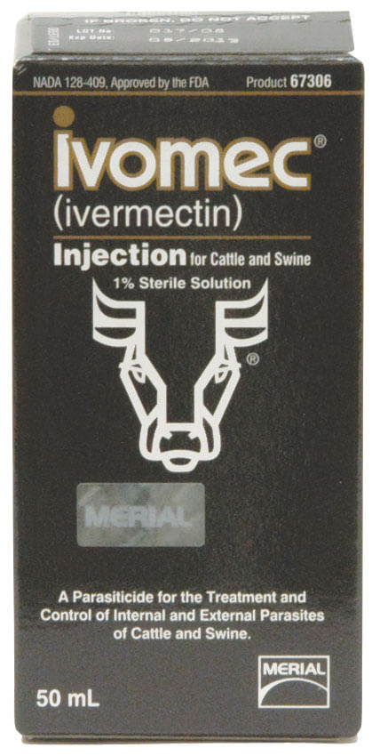 IVOMEC Injection (1%) Wormer for Cattle & Swine - IVOMEC Injection, 50 mL  