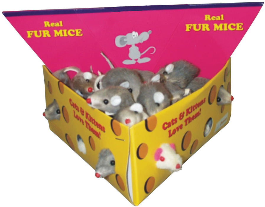 Furry Mice Cat Toy - 2" Furry Mouse Cat Toy, each  