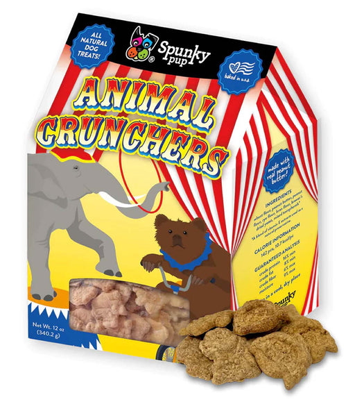 Spunky Pup Animal Crunchers, Peanut Butter - 12oz  