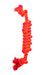 7 Knot Bone - Orange/Magenta 15.75" 