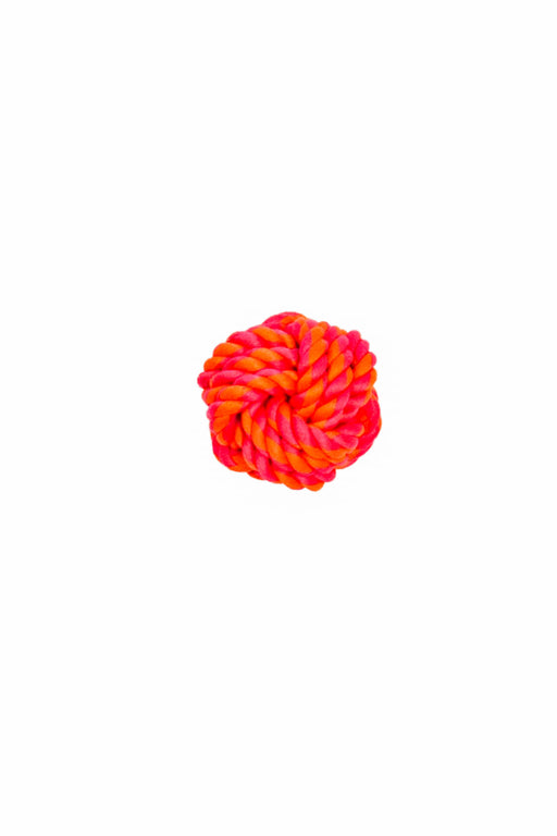 Rugged Rope Ball Toy - Orange/Magenta 2.75" 