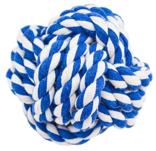 Rugged Rope Ball Toy - Blue/White 3.75" 