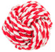 Rugged Rope Ball Toy - Red/White 3.75" 