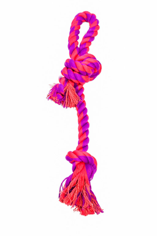 2 Knot Bone with Loop Handle Rope - Purple/Magenta  