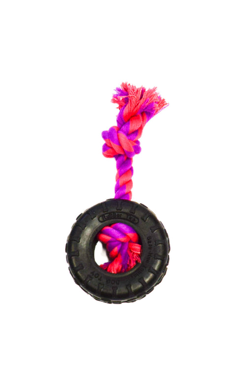 Tire with Rope Toy - Purple/Magenta 3.75" 