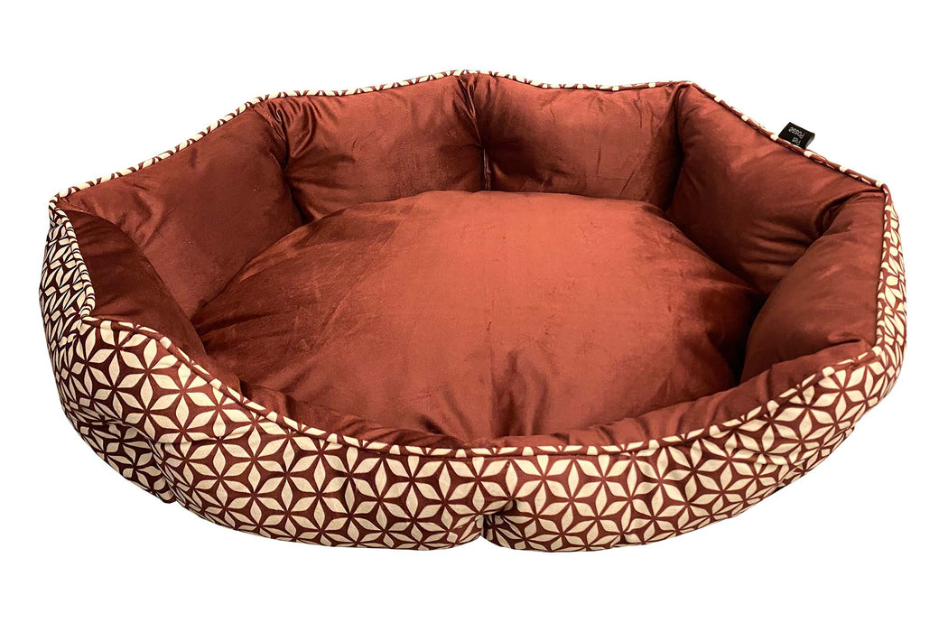 Mink Tufted Euro Bed - Burgundy & Vanilla Ice Medium 