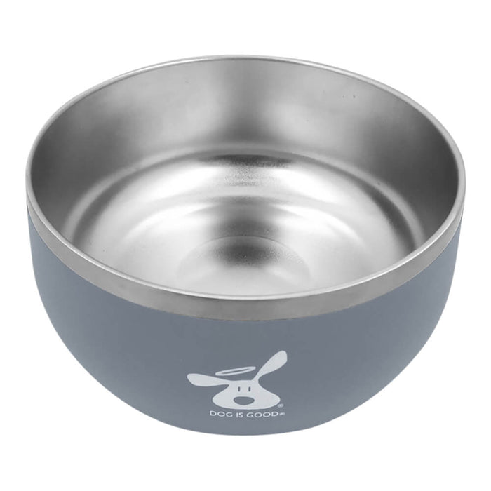 Dog is Good Stainless Steel Dog Bowl - Gray Medium Gray