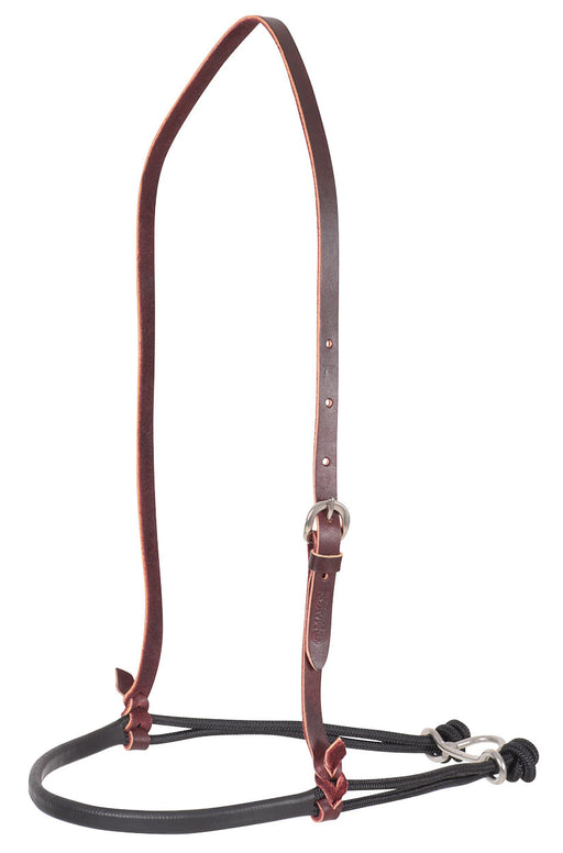 Martin Saddlery Nylon Double Rope Noseband with Shrink Tube Cover, Black - Brown & Black  