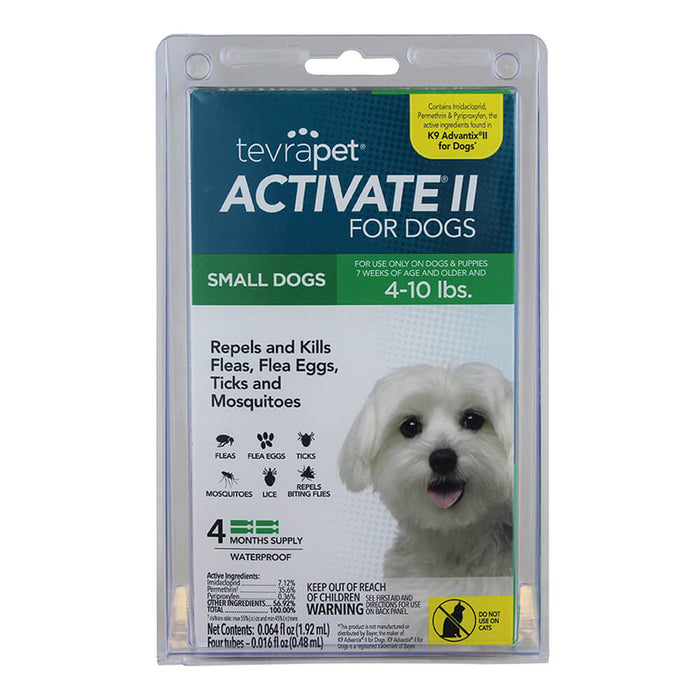 TevraPet Activate II, 4 Month Supply - 4-10 lbs  