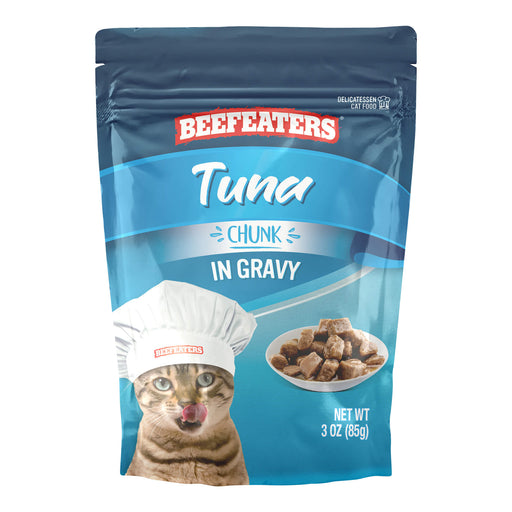 Beefeaters Wet Cat Food Pouch, Tuna Chunk in Gravy 3oz, Case of 24 -   