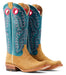 Ariat Women's Futurity Boon Western Boot - Buckskin Roughout/Turquoise 8 