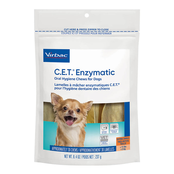 Virbac C.E.T. Enzymatic Oral Chews for Dogs - <11 lbs