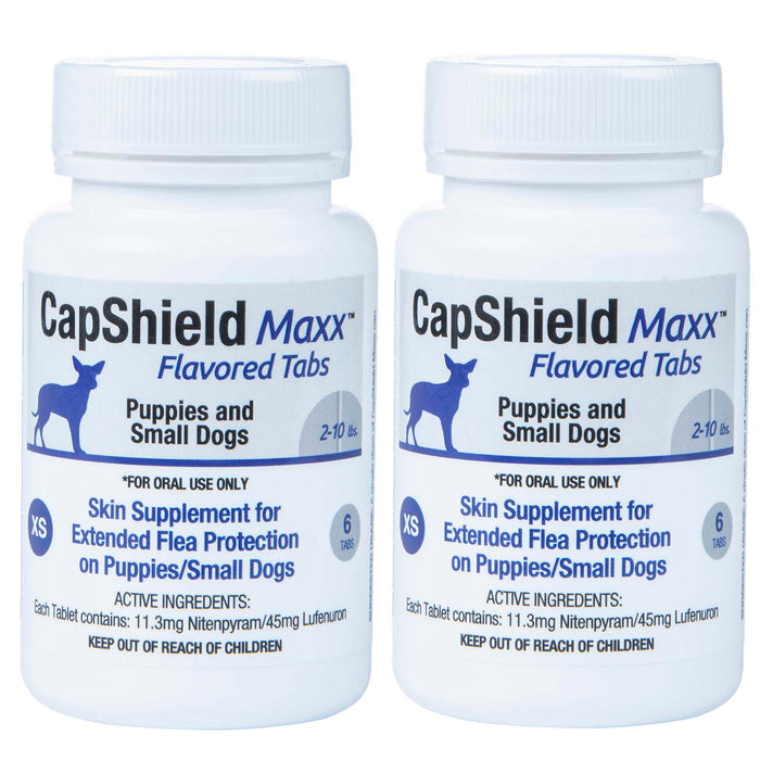 CapShield Maxx Flavored Tabs for Dogs - X-Small Dogs, 2-10 lbs, 6 ct 2 Pack 