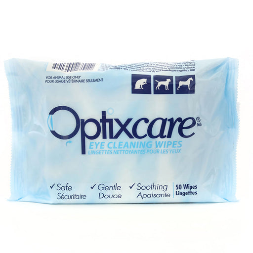 Optixcare Eye Cleaning Wipes for Animals  50 Wipes - White Unflavored 