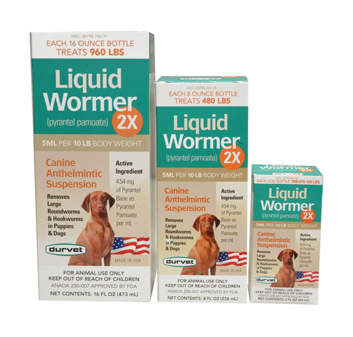 Durvet Liquid Wormer 2X for Dogs - 8 oz