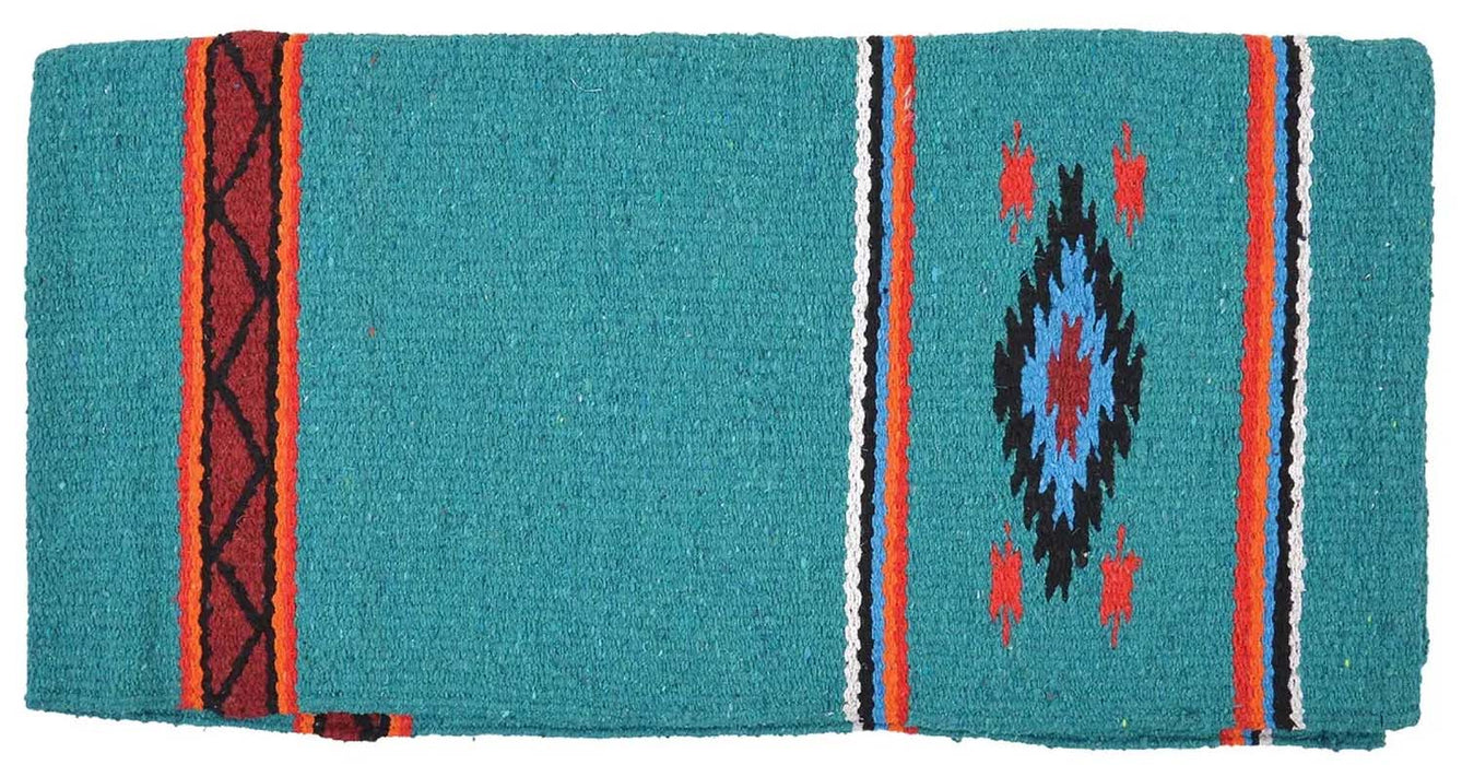 Diamond R Double Weave Saddle Blanket - Turquoise  