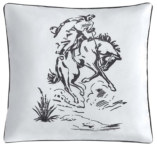 Ranch Life Indoor/Outdoor Pillow, Bronc Rider -   