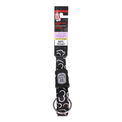 Dogit Adjustable Nylon Collar, Extra Large 1" X 18"-26" Black - 