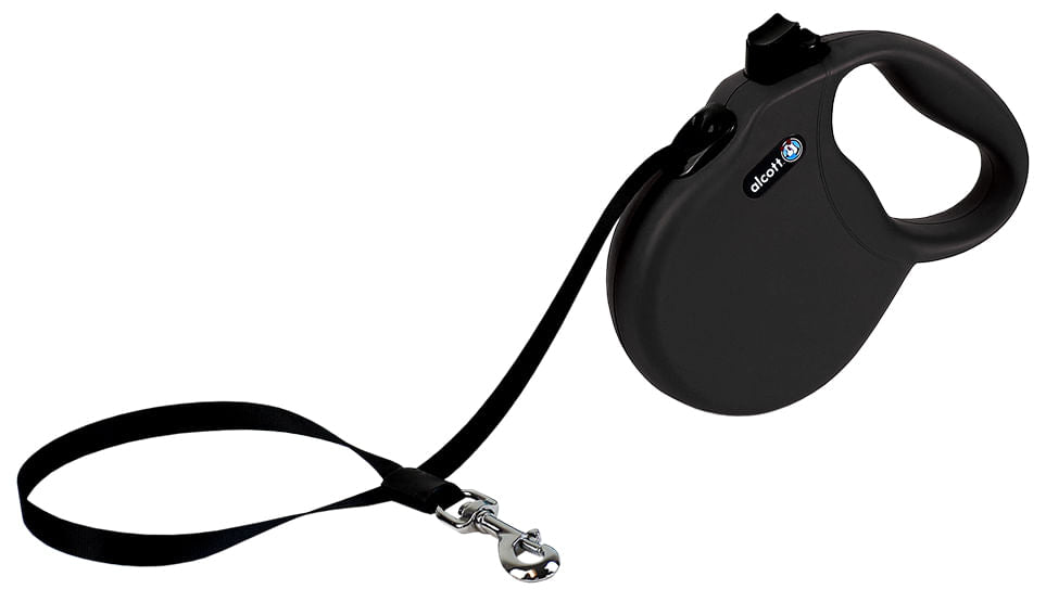 alcott Wanderer Retractable Leash - Black Medium 