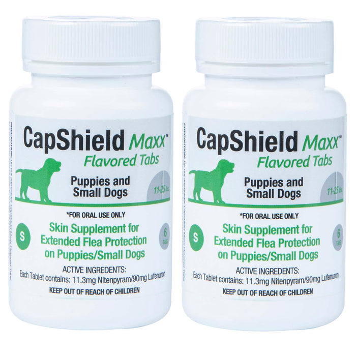 CapShield Maxx Flavored Tabs for Dogs - Small Dogs, 11-25 lbs, 6 ct 2 Pack 