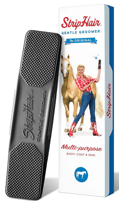 Betty's Best StripHair Gentle Groomer Original for Horses - Black 9" rectangle