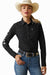 Ariat Women's Team Kirby Stretch Shirt, Black and Silver - SML  