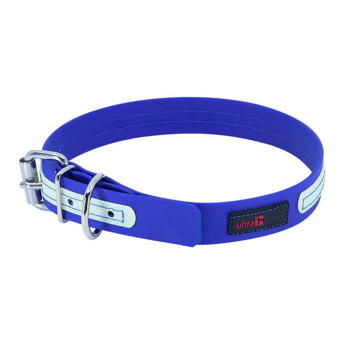 Ultrahund Play Glow Dog Collar, 1" Wide, 18" Long, Fits 16" to 20" - Blue