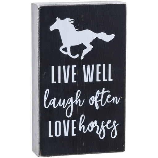 Love Horses Sign - Black  