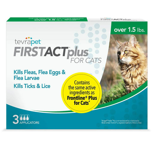 TevraPet FirstAct Plus for Cats Over 1.5 lbs  3 doses - Yellow  