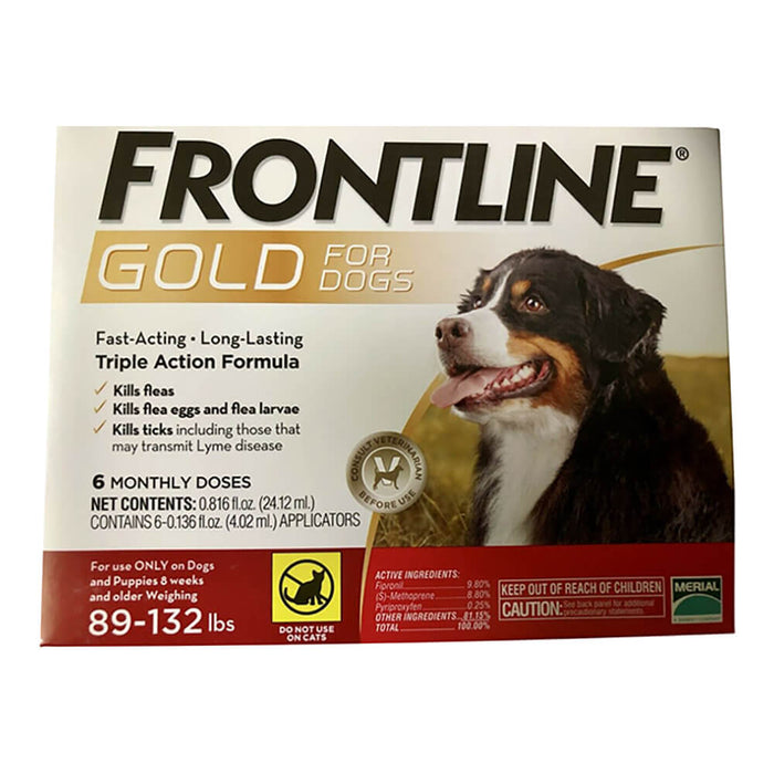 Frontline Gold for Dogs - 89-132 lbs 6 month 