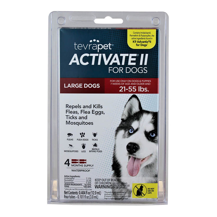 TevraPet Activate II, 4 Month Supply - 21-55 lbs  