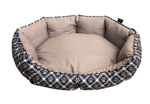 Mink Tufted Euro Bed - Chiseled Stone & Estate Blue Medium 