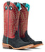 Ariat Women's Futurity Boon Western Boot - Black Roughout/Red 10 