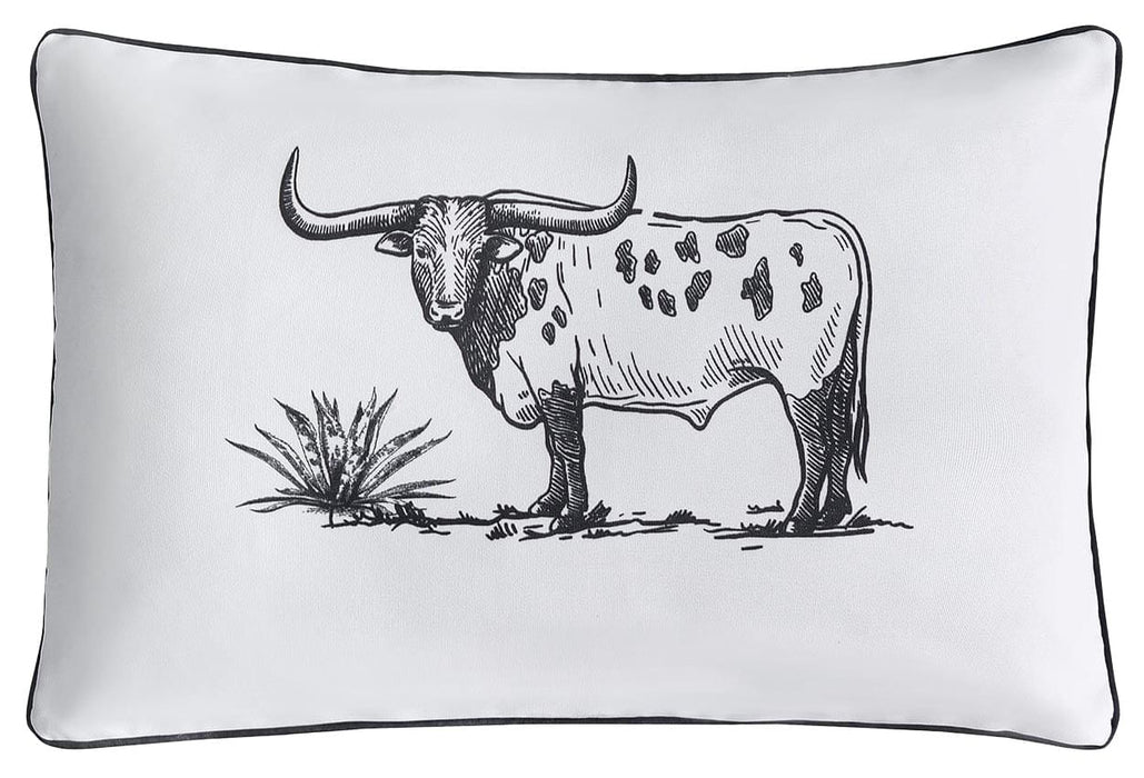 Ranch Life Indoor/Outdoor Pillow, Steer -   