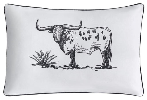 Ranch Life Indoor/Outdoor Pillow, Steer -   