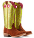 Ariat Women's Futurity Boon Western Boot - Cognac Brown Roughout /Lime 7 