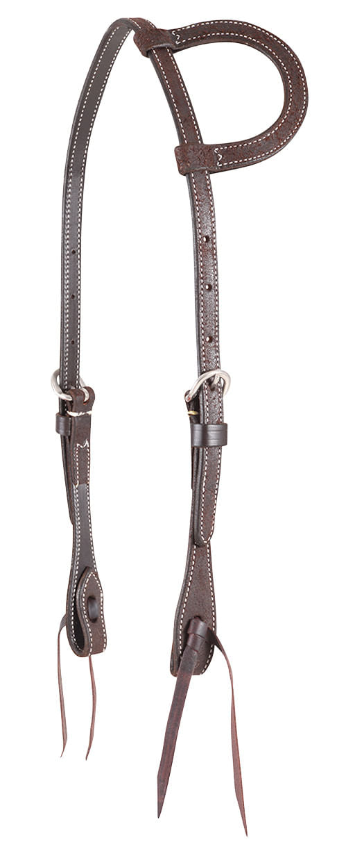 Martin Saddlery Slip Ear Headstall Roughout, Chocolate - Chocolate  