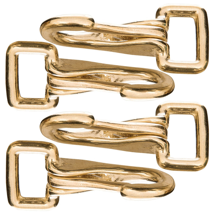 rein-spring-snap-with-flat-fixed-eye-solid-brass - 4 Pack