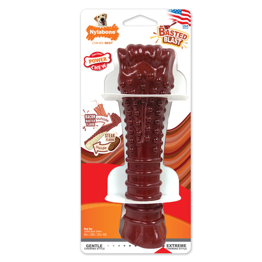 Basted Blast Dual Flavored Power Chew, Bacon Basted Steak - X-Large/Souper