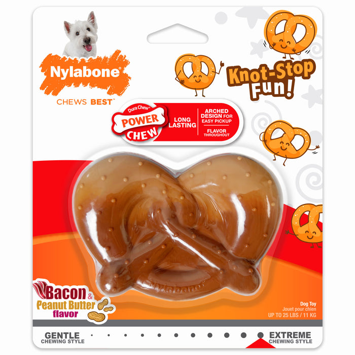 Power Chew Pretzel Dog Toy, Bacon & Peanut Butter, Small/Regular, Up to 25 Ibs. - Bacon|Peanut ButterSmall/Regular