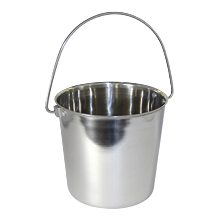 Stainless Steel Pail, Round with Rivets - 9qt