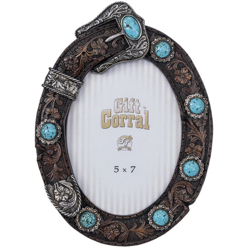 Belt Buckle Oval Picture Frame -   