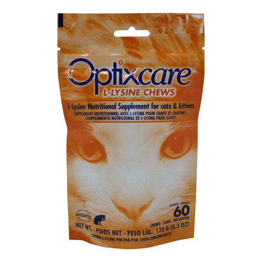 Optixcare L-Lysine Chews for Cats & Kittens 60 Chews - BrownChicken