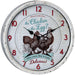 Iron & Glass Chicken Wall Clock - White  