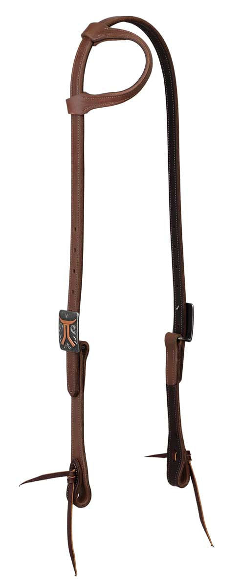 Smarty x Synergy Latigo Lined Oil Harness Leather Headstall, 3/4", Sliding Ear -   