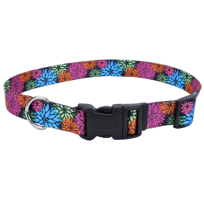 Styles Adjustable Dog Collar - Wildflower Medium - 3/4" x 14"-20" 