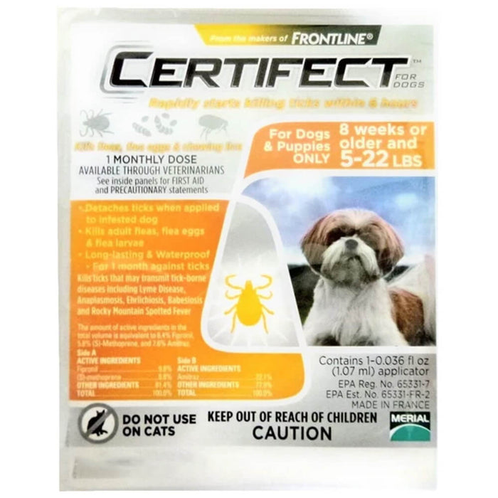 Certifect for Dogs - 5-22lbs1 Month Supply